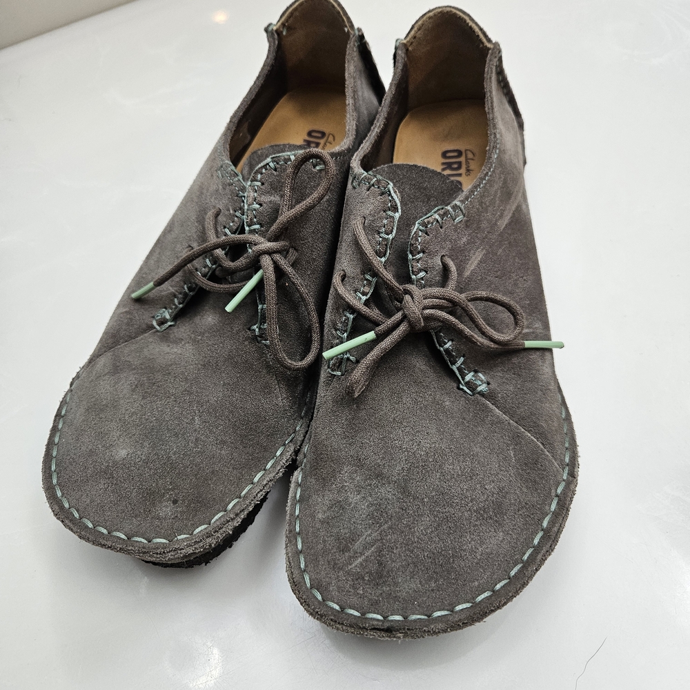 Clarks Gray Suede Women's Flats